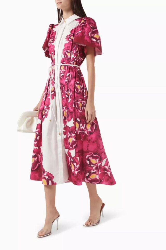 Fuji Blossom Keten Gömlek Elbise Oversize